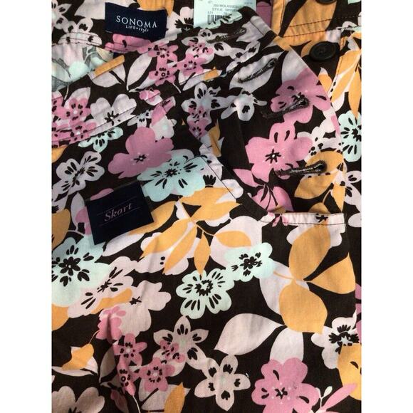 SONOMA Life+Style Women's Size 14 Summer Floral 100% Cotton Skort NWT - Picture 5 of 8